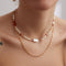 Sterling Silver Strawberry Crystals Baroque Pearl Necklace - floysun