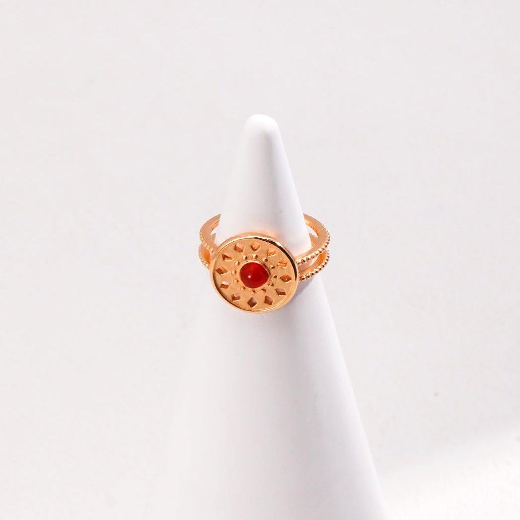 Totem Element Red Agate Rings - floysun