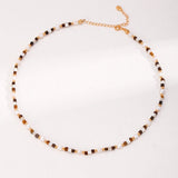 Vintage Gold Tiger Eye Stone Spliced Pearl Necklaces - floysun