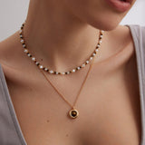 Vintage Gold Tiger Eye Stone Spliced Pearl Necklaces - floysun