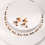 Vintage Gold Tiger Eye Stone Spliced Pearl Necklaces - floysun